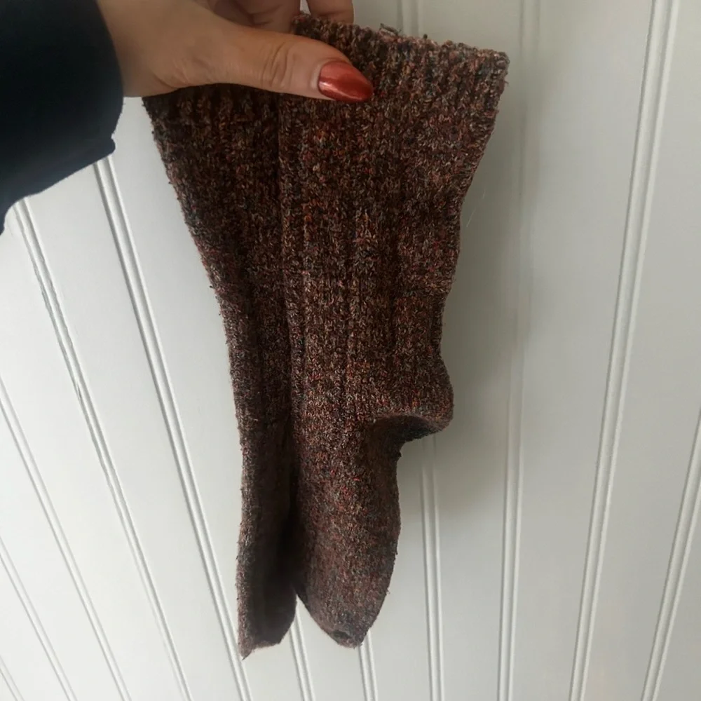 Brown Flecked Knit Heavyweight Camp Socks
